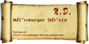 Nürnberger Dávid névjegykártya
