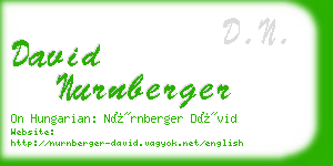 david nurnberger business card